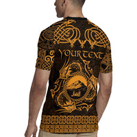 Personalized Caernarfonshire Sir Gaernarfon Rugby Jersey Gold Castle Tower Celtic-inspired - Wonder Print Shop