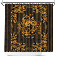 Personalized Caernarfonshire Sir Gaernarfon Shower Curtain Gold Castle Tower Celtic-inspired - Wonder Print Shop