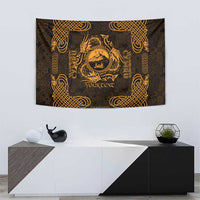 Personalized Caernarfonshire Sir Gaernarfon Tapestry Gold Castle Tower Celtic-inspired - Wonder Print Shop