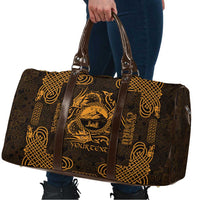 Personalized Caernarfonshire Sir Gaernarfon Travel Bag Gold Castle Tower Celtic-inspired - Wonder Print Shop