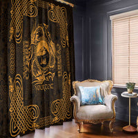 Personalized Caernarfonshire Sir Gaernarfon Window Curtain Gold Castle Tower Celtic-inspired - Wonder Print Shop