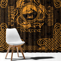 Personalized Caernarfonshire Sir Gaernarfon Window Curtain Gold Castle Tower Celtic-inspired - Wonder Print Shop
