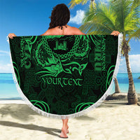 Personalized Caernarfonshire Sir Gaernarfon Beach Blanket Green Castle Tower Celtic-inspired - Wonder Print Shop