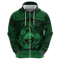Personalized Caernarfonshire Sir Gaernarfon Hoodie Green Castle Tower Celtic-inspired - Wonder Print Shop