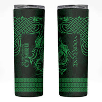 Personalized Caernarfonshire Sir Gaernarfon Skinny Tumbler Green Castle Tower Celtic-inspired - Wonder Print Shop