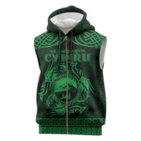 Personalized Caernarfonshire Sir Gaernarfon Sleeveless Zip Hoodie Green Castle Tower Celtic-inspired - Wonder Print Shop