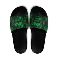 Personalized Caernarfonshire Sir Gaernarfon Slide Sandals Green Castle Tower Celtic-inspired - Wonder Print Shop