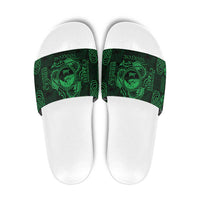 Personalized Caernarfonshire Sir Gaernarfon Slide Sandals Green Castle Tower Celtic-inspired - Wonder Print Shop