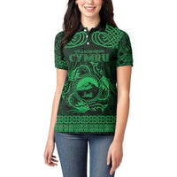 Personalized Caernarfonshire Sir Gaernarfon Women Polo Shirt Green Castle Tower Celtic-inspired - Wonder Print Shop