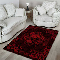Personalized Caernarfonshire Sir Gaernarfon Area Rug Red Castle Tower Celtic-inspired - Wonder Print Shop