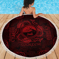 Personalized Caernarfonshire Sir Gaernarfon Beach Blanket Red Castle Tower Celtic-inspired - Wonder Print Shop