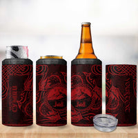 Personalized Caernarfonshire Sir Gaernarfon 4 in 1 Can Cooler Tumbler Red Castle Tower Celtic-inspired - Wonder Print Shop