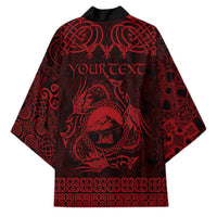 Personalized Caernarfonshire Sir Gaernarfon Kimono Red Castle Tower Celtic-inspired - Wonder Print Shop