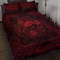 Personalized Caernarfonshire Sir Gaernarfon Quilt Bed Set Red Castle Tower Celtic-inspired - Wonder Print Shop