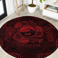 Personalized Caernarfonshire Sir Gaernarfon Round Carpet Red Castle Tower Celtic-inspired - Wonder Print Shop