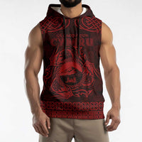 Personalized Caernarfonshire Sir Gaernarfon Sleeveless Hoodie Red Castle Tower Celtic-inspired - Wonder Print Shop