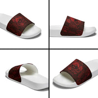 Personalized Caernarfonshire Sir Gaernarfon Slide Sandals Red Castle Tower Celtic-inspired - Wonder Print Shop