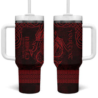 Personalized Caernarfonshire Sir Gaernarfon Tumbler With Handle Red Castle Tower Celtic-inspired - Wonder Print Shop
