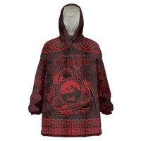 Personalized Caernarfonshire Sir Gaernarfon Wearable Blanket Hoodie Red Castle Tower Celtic-inspired - Wonder Print Shop