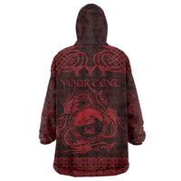 Personalized Caernarfonshire Sir Gaernarfon Wearable Blanket Hoodie Red Castle Tower Celtic-inspired - Wonder Print Shop