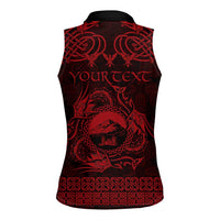 Personalized Caernarfonshire Sir Gaernarfon Women Sleeveless Polo Shirt Red Castle Tower Celtic-inspired - Wonder Print Shop
