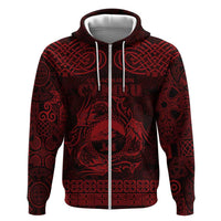 Personalized Caernarfonshire Sir Gaernarfon Zip Hoodie Red Castle Tower Celtic-inspired - Wonder Print Shop