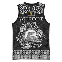 Personalized Cardiganshire Ceredigion Basketball Jersey Black Leaping Salmon Celtic-inspired - Wonder Print Shop