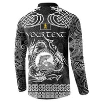 Personalized Cardiganshire Ceredigion Button Sweatshirt Black Leaping Salmon Celtic-inspired - Wonder Print Shop