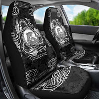Personalized Cardiganshire Ceredigion Car Seat Cover Black Leaping Salmon Celtic-inspired - Wonder Print Shop