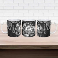 Personalized Cardiganshire Ceredigion Ceramic Mug Black Leaping Salmon Celtic-inspired - Wonder Print Shop