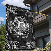 Personalized Cardiganshire Ceredigion Garden Flag Black Leaping Salmon Celtic-inspired - Wonder Print Shop