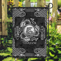 Personalized Cardiganshire Ceredigion Garden Flag Black Leaping Salmon Celtic-inspired - Wonder Print Shop