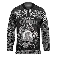 Personalized Cardiganshire Ceredigion Hockey Jersey Black Leaping Salmon Celtic-inspired - Wonder Print Shop