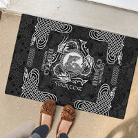 Personalized Cardiganshire Ceredigion Rubber Doormat Black Leaping Salmon Celtic-inspired - Wonder Print Shop
