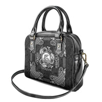 Personalized Cardiganshire Ceredigion Shoulder Handbag Black Leaping Salmon Celtic-inspired - Wonder Print Shop