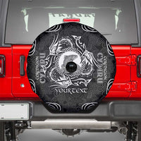 Personalized Cardiganshire Ceredigion Spare Tire Cover Black Leaping Salmon Celtic-inspired - Wonder Print Shop