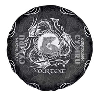 Personalized Cardiganshire Ceredigion Spare Tire Cover Black Leaping Salmon Celtic-inspired - Wonder Print Shop