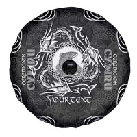 Personalized Cardiganshire Ceredigion Spare Tire Cover Black Leaping Salmon Celtic-inspired - Wonder Print Shop