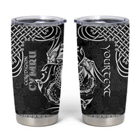 Personalized Cardiganshire Ceredigion Tumbler Cup Black Leaping Salmon Celtic-inspired - Wonder Print Shop