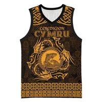 Personalized Cardiganshire Ceredigion Basketball Jersey Gold Leaping Salmon Celtic-inspired - Wonder Print Shop