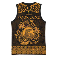 Personalized Cardiganshire Ceredigion Basketball Jersey Gold Leaping Salmon Celtic-inspired - Wonder Print Shop
