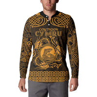 Personalized Cardiganshire Ceredigion Button Sweatshirt Gold Leaping Salmon Celtic-inspired - Wonder Print Shop