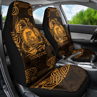 Personalized Cardiganshire Ceredigion Car Seat Cover Gold Leaping Salmon Celtic-inspired - Wonder Print Shop