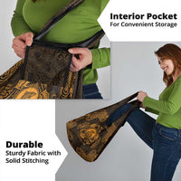 Personalized Cardiganshire Ceredigion Grocery Bag Gold Leaping Salmon Celtic-inspired - Wonder Print Shop