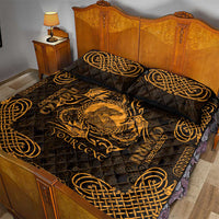 Personalized Cardiganshire Ceredigion Quilt Bed Set Gold Leaping Salmon Celtic-inspired - Wonder Print Shop