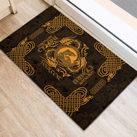 Personalized Cardiganshire Ceredigion Rubber Doormat Gold Leaping Salmon Celtic-inspired - Wonder Print Shop