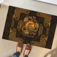 Personalized Cardiganshire Ceredigion Rubber Doormat Gold Leaping Salmon Celtic-inspired - Wonder Print Shop
