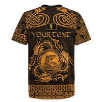 Personalized Cardiganshire Ceredigion Rugby Jersey Gold Leaping Salmon Celtic-inspired - Wonder Print Shop