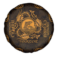 Personalized Cardiganshire Ceredigion Spare Tire Cover Gold Leaping Salmon Celtic-inspired - Wonder Print Shop