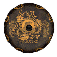 Personalized Cardiganshire Ceredigion Spare Tire Cover Gold Leaping Salmon Celtic-inspired - Wonder Print Shop